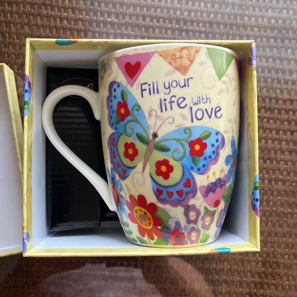 Fill your life with Love Butterfly orange & blue  Mug - Picture 8 of 9